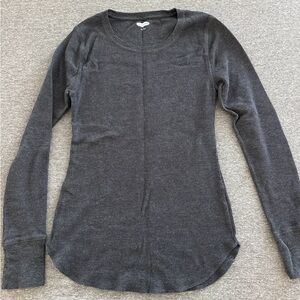 Old Navy Charcoal Ribbed Crewneck Thermal Top